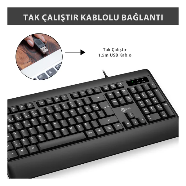 Lenovo Lecoo KB104 Q Kablolu Klavye - Görsel 2