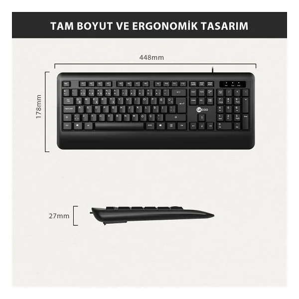 Lenovo Lecoo KB104 Q Kablolu Klavye - Görsel 4