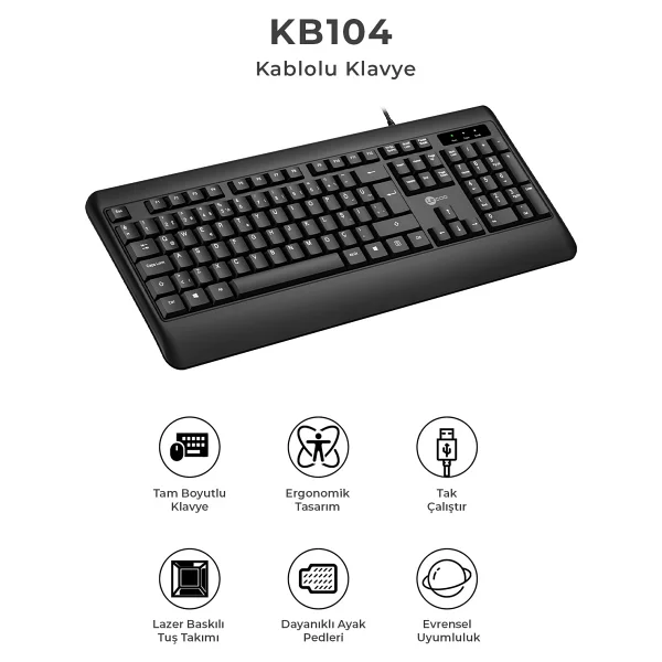 Lenovo Lecoo KB104 Q Kablolu Klavye - Görsel 6