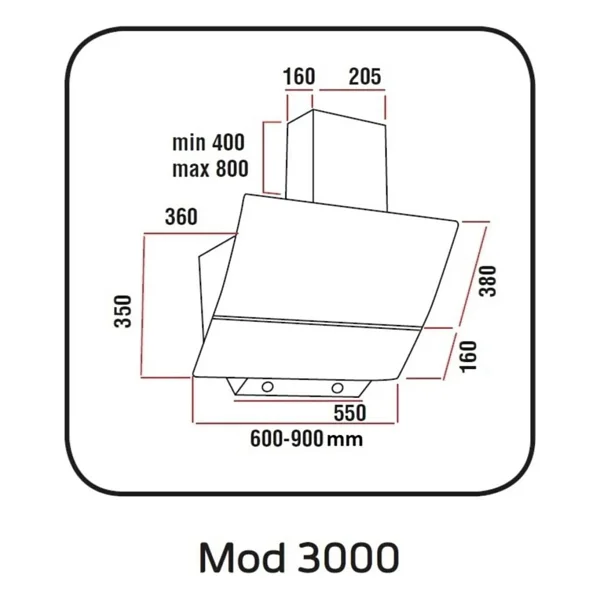Alveus Mod 3000 60 Cm Gri Cam Davlumbaz - Görsel 4
