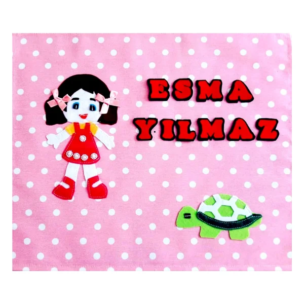 B.S.C Home Okul Peçete, Beslenme Örtüsü (Isme Özel) - Açık Pembe - Görsel 6