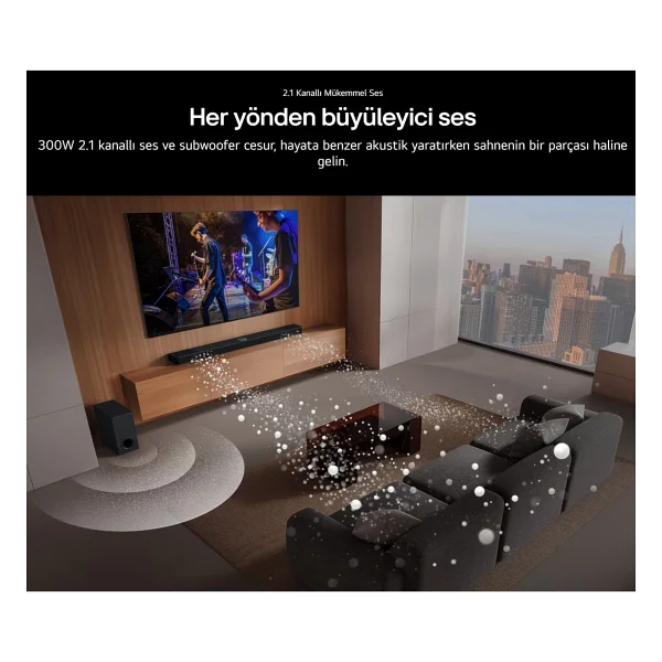 Lg 300w 2.1 Adaptive Ve Yapay Zeka Destekli Ses, Derin Bas, Oyun Modu, 40 Inç Ve Üzeri TV Uyumlu Monte Edilebilir Soundbar - Görsel 5