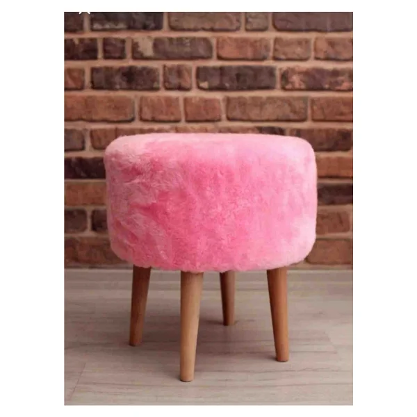 Beylerbeyi Coco Puf, Peluş,3 Ayak, Siyah,Oturma Odası, Makyaj Masası Puf - Görsel 6
