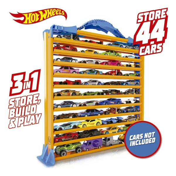 Hot Wheels Racentrack 44 Araba İçin Depolama Rafı Ve Yol Pisti Plastik Malzemeden Üretilmiştir Hwcc9b - Görsel 2
