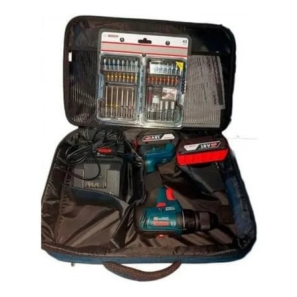Bosch Gsr 18v-50 Çift Akülü Vidalama Makinesi + 43 Parça Set - Görsel 2