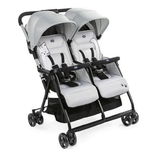 Chicco Ohlala İkiz Bebek Arabası Silver Cat - Görsel 9