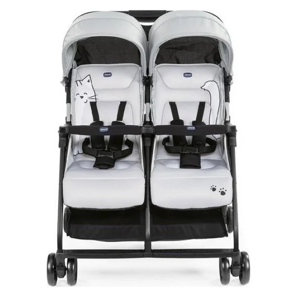 Chicco Ohlala İkiz Bebek Arabası Silver Cat - Görsel 10