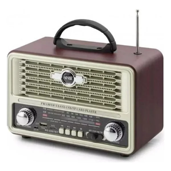 Nns Ns-8097bt Taşınabilir Bluetooth Nostaljik Radyo - Görsel 2