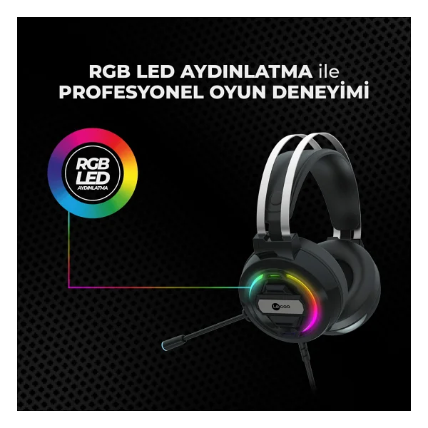 Lenovo Lecoo Ht401 RGB 3.5mm/USB Kablolu Kulak Üstü Oyuncu Kulaklığı - Görsel 5