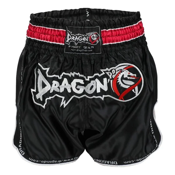 Dragondo Mt3075 Retro Neo Muaythai Şortu Siyah Retro Muay Thai Şort - Görsel 2