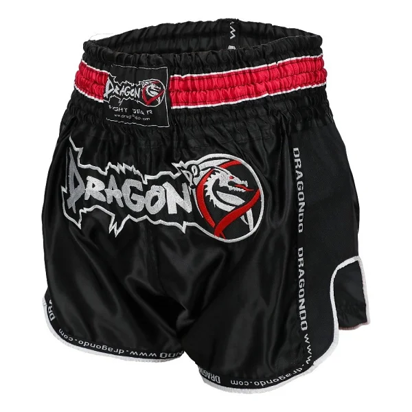 Dragondo Mt3075 Retro Neo Muaythai Şortu Siyah Retro Muay Thai Şort - Görsel 3