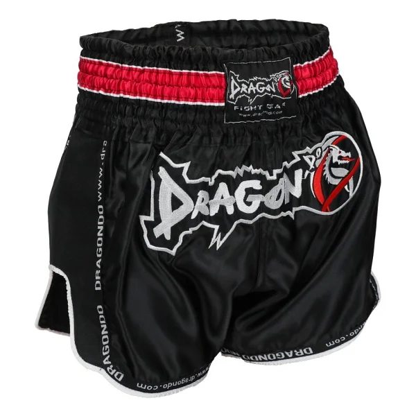 Dragondo Mt3075 Retro Neo Muaythai Şortu Siyah Retro Muay Thai Şort - Görsel 6