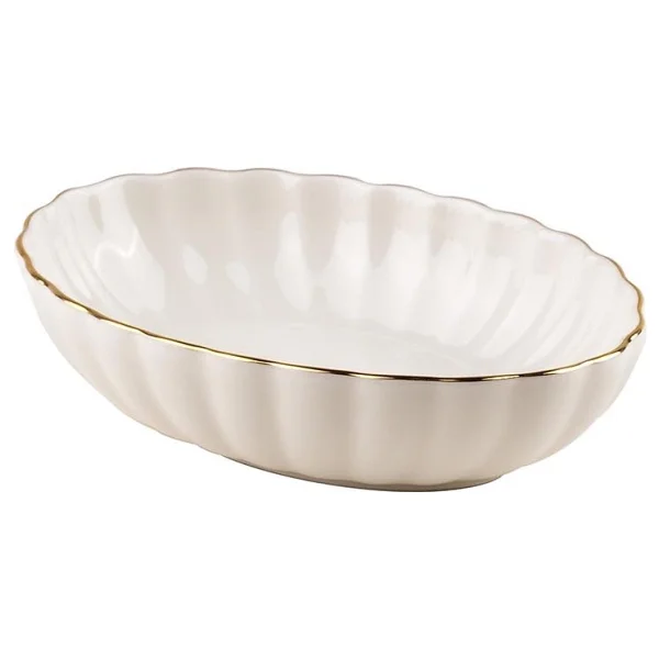 Kütahya Porselen Bone Luz Form Fileli 15 Cm 2'li Oval Kase - Görsel 3