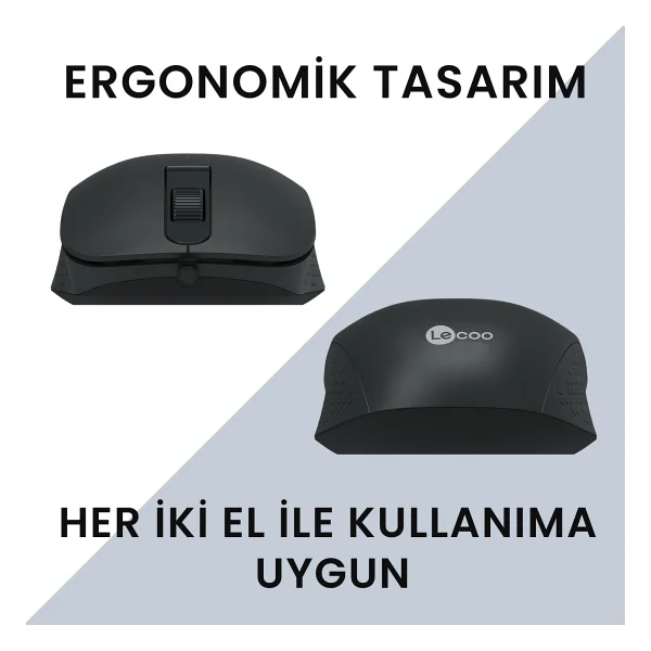 Lenovo Lecoo Ms102 Ergonomik Optik Kablolu Mouse - Görsel 6