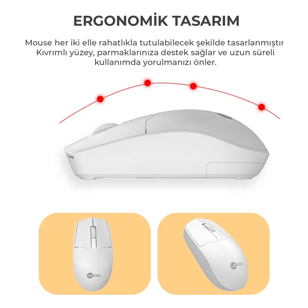 Lenovo Lecoo Kw202 Beyaz Kablosuz Klavye Mouse Seti - Görsel 3