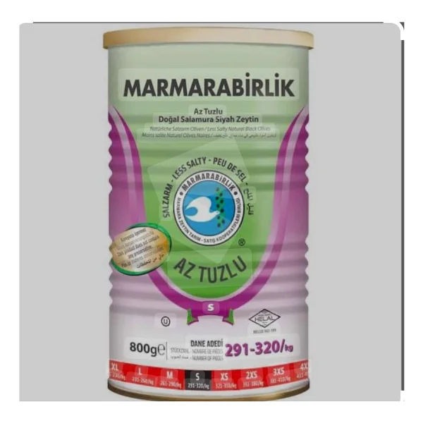 Marmarabirlik Az Tuzlu 800 Gr S (291-320) Siyah Zeytin - Görsel 2