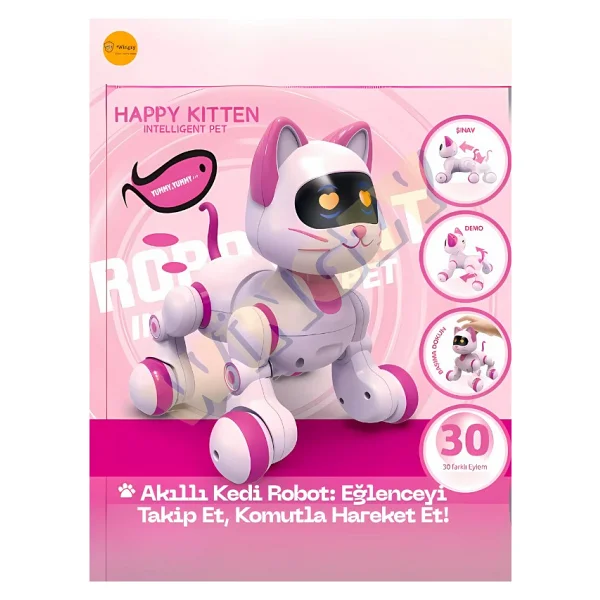 Wingzy Uzaktan Kumandalı Şarjlı Akıllı Kedi - Interaktif, Eğitici Ve Eğlendirici Robot Oyuncak - Pembe - Görsel 6