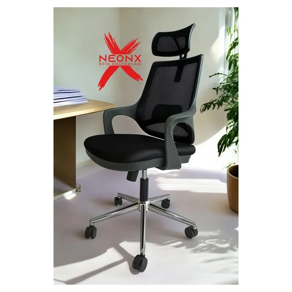 Neonx Relax Pro Başlıklı Çalışma Sandalyesi Müdür Koltuğu Yönetici Koltuğu - Mavi - Görsel 5