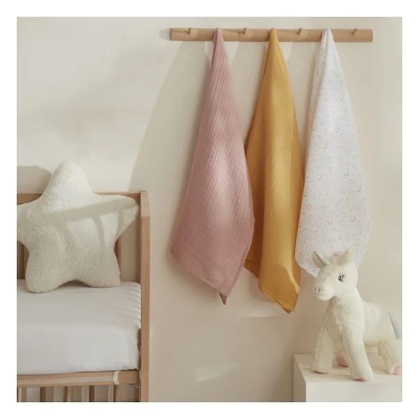 Karaca Home Little One %100 Pamuk 3'lü Bebek Müslin Set Multicolor - Görsel 3