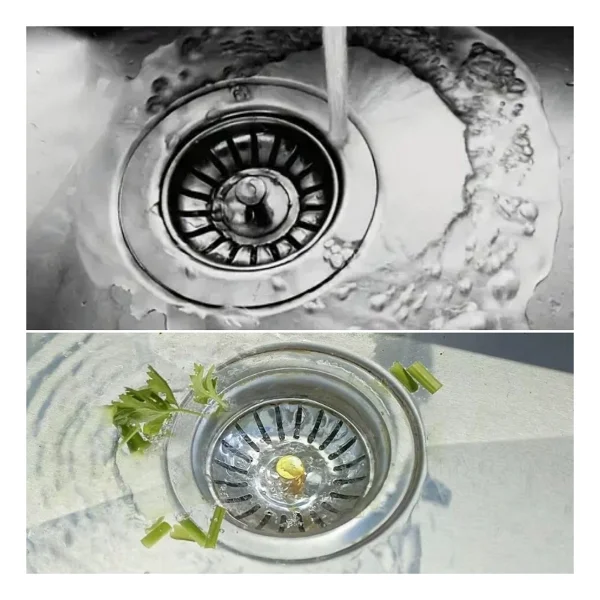 Buffer Paslanmaz Çelik Mutfak Evye Lavabo Süzgeci Lavabo Gideri Atık Gıda Tıpası - Görsel 2