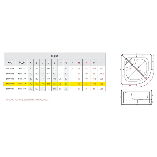 Flıbos Oval Küvet 140x140 - Görsel 2