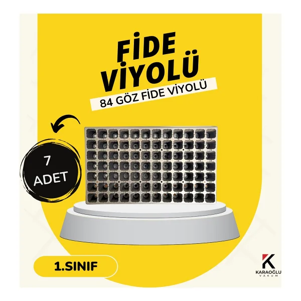 Karaoğlu Vakum Ambalaj 20 Adet 104 Göz Fide Viyol Fide Altlığı Fide Viyolü Fidelik - Siyah - Görsel 7