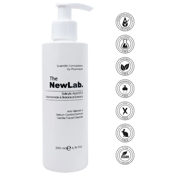 The Newlab Akne Karşıtı & Sebum Kontrol Yüz Temizleyici 200 Ml - Görsel 3