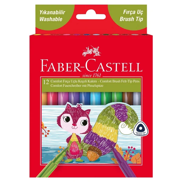 Faber-Castell Comfort 12'li Fırça Uçlu Keçeli Kalem Seti - Görsel 9