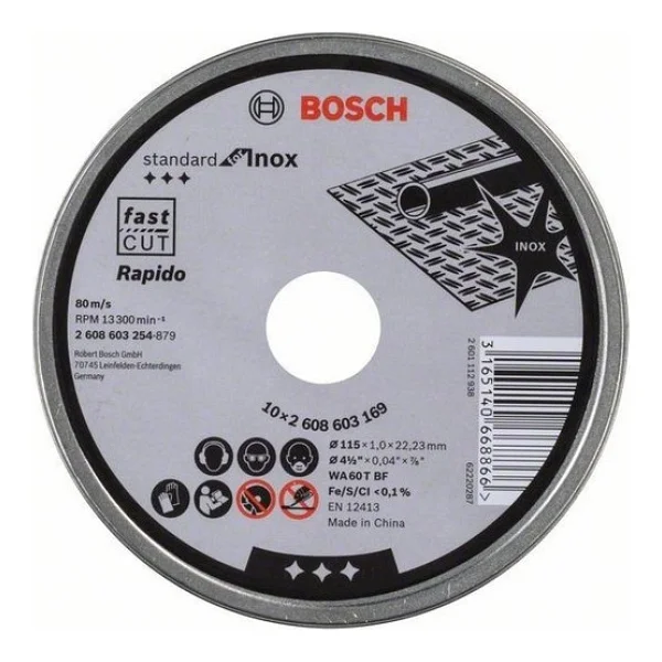 Bosch 115 X 1,0mm Standard For Inox Rapido 10'lu 2608603254 - Görsel 5