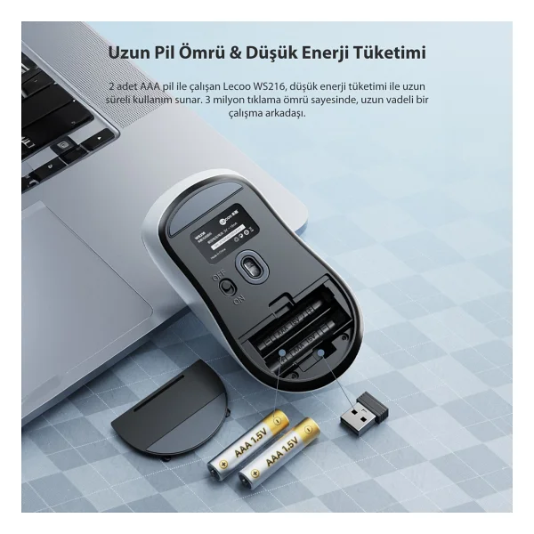 Lenovo Lecoo Ws216 Ergonomik Optik Kablosuz Mouse - Görsel 3