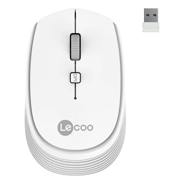 Lenovo Lecoo Ws202 Beyaz Ergonomik Optik Kablosuz Mouse - Görsel 2