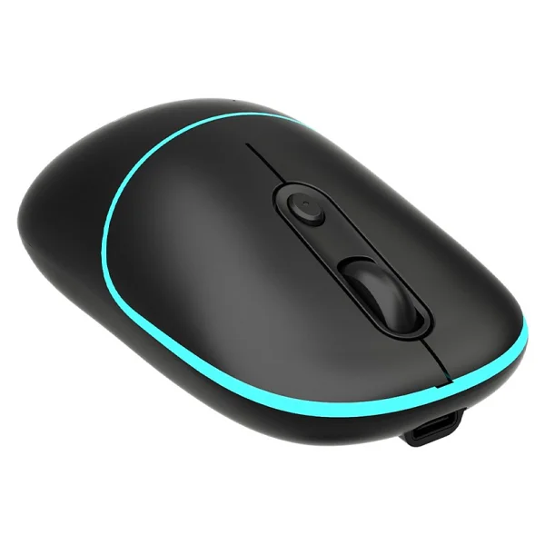 Lenovo Lecoo Ws210 Siyah RGB Şarjlı Sessiz Ergonomik Optik Kablosuz Mouse - Görsel 10