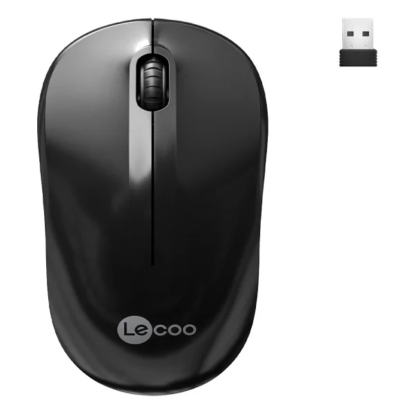 Lenovo Lecoo Ws206 Siyah Ergonomik Optik Kablosuz Mouse - Görsel 2