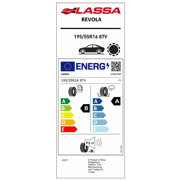 Lassa Revola 195/55 R16 87v Yaz Lastiği - 2025 - Görsel 2