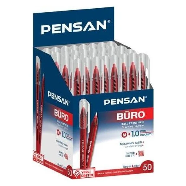 Pensan 2270 1 Mm 50'li Paket Kırmızı Tükenmez Kalem - Görsel 6