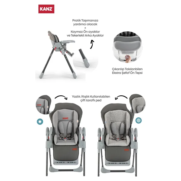Kanz Bistro Mama Sandalyesi Bej - Görsel 2