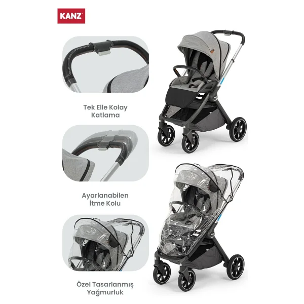 Kanz Easygo Gri Travel Sistem Bebek Arabası - Görsel 3