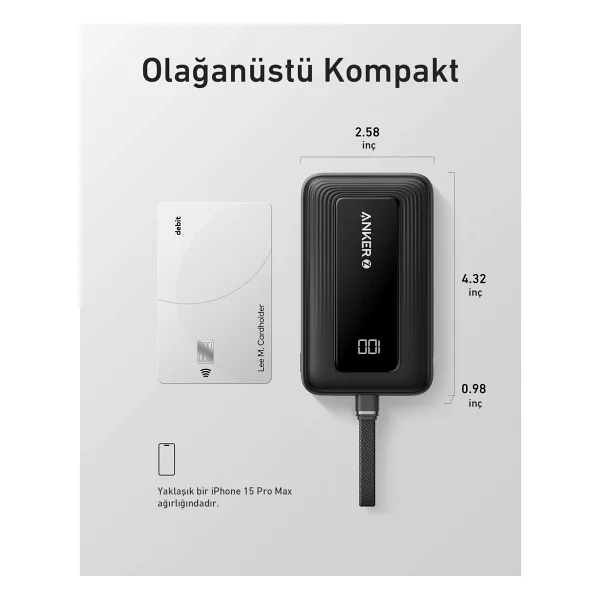 Anker Zolo A1688 10000 mAh Hızlı Şarj Powerbank - Görsel 4