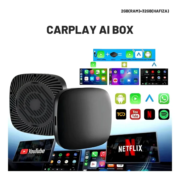 Embatech Carplay AI Box 4gb+32gb Youtube,Netflix,Google Play & Kablosuz Carplay&Android Auto- Android 14 - Görsel 5