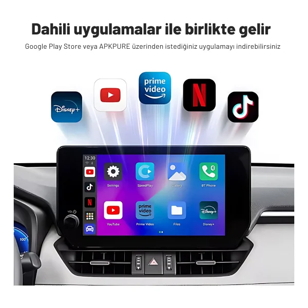Embatech Carplay AI Box 4gb+32gb Youtube,Netflix,Google Play & Kablosuz Carplay&Android Auto- Android 14 - Görsel 2