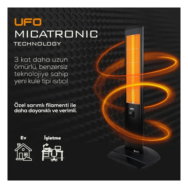 Ufo Micatronic 1900 W Kule Tipi Infrared Isıtıcı - Görsel 5