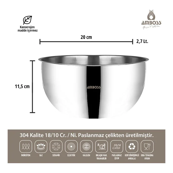 Amboss Mixkeep 9 Parça Karıştırma Ve Saklama Kabı - Görsel 3
