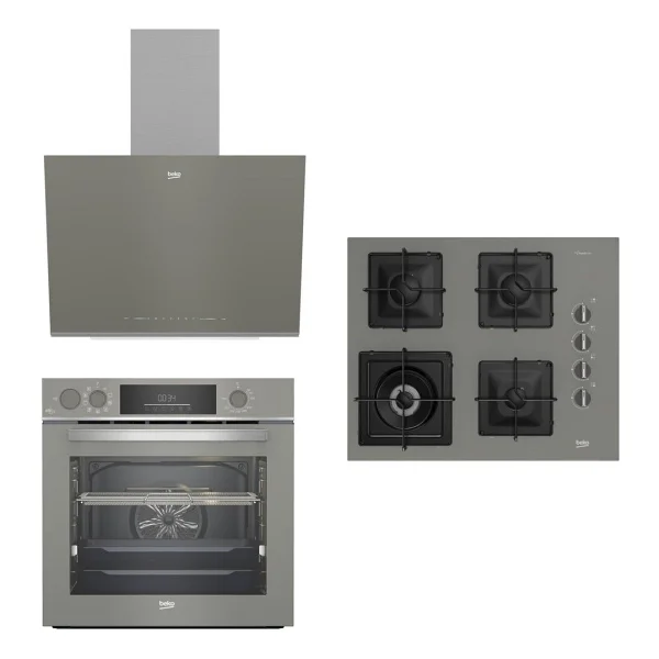 Beko Bfc631g-Bock6510ewg-Bde6062g Gri Cam 9 Fonksiyonlu Buhar Destekli Fitfry (Airfry Özellikli) Wok Gözlü 3'lü Ankastre Set - Görsel 5