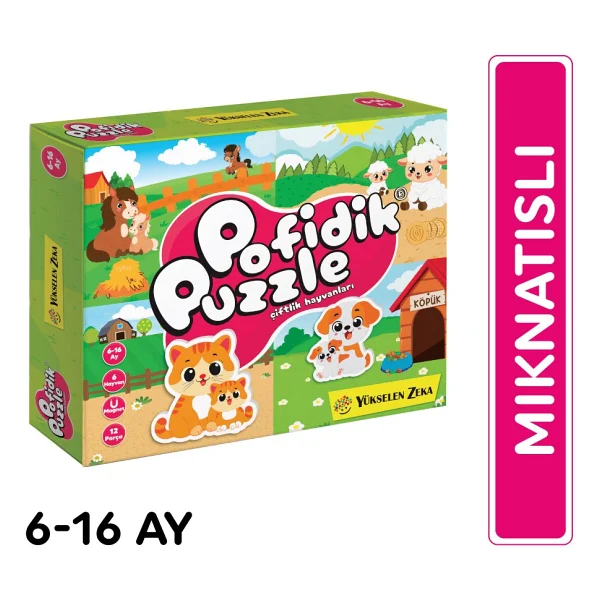 Yükselen Zeka 6-16 Ay İlk Pofidik Magnet Puzzle Çiftlik Hayvanları - Görsel 6