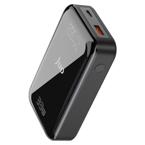 Juo 10000 mAh 33w LED Watt Amper Göstergeli USB-A + Type-C Powerbank Taşınabilir Hızlı Şarj Cihazı - Siyah - Görsel 10