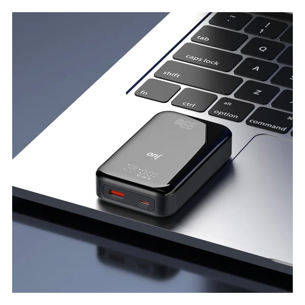 Juo 10000 mAh 33w LED Watt Amper Göstergeli USB-A + Type-C Powerbank Taşınabilir Hızlı Şarj Cihazı - Siyah - Görsel 7