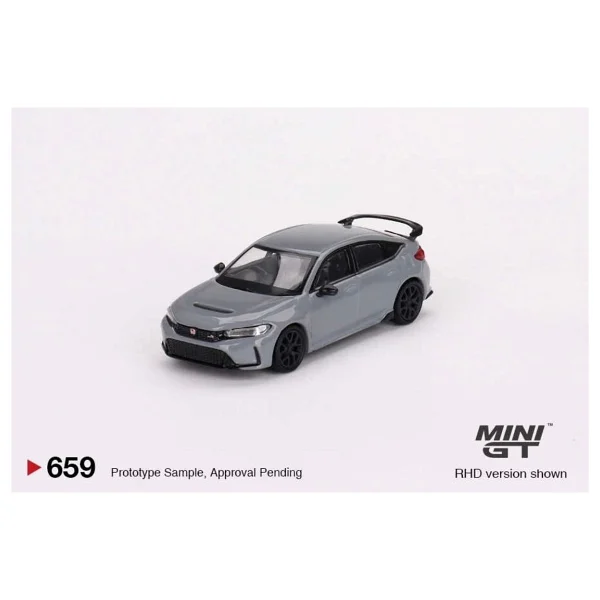 Mini Gt Mgt00659 1:64 Honda Civic Type R Sonic Gray Pearl 2023 Model Araba - Görsel 2