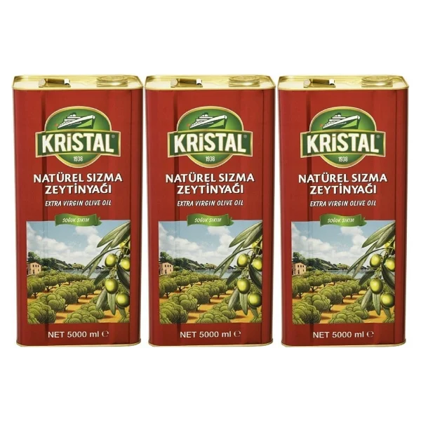 Kristal Zeytinyağı 15lt Natürel Sızma Soğuk Sıkım (Teneke) (3pkx5lt) - Görsel 4