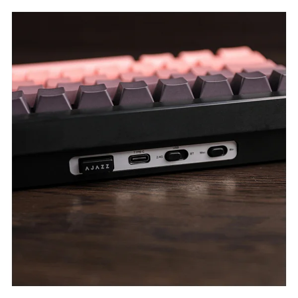 Ajazz Ak650 Pembe RGB %65 Tkl Dream Switch Kablolu/Kablosuz Mekanik Oyuncu Klavyesi - Görsel 2