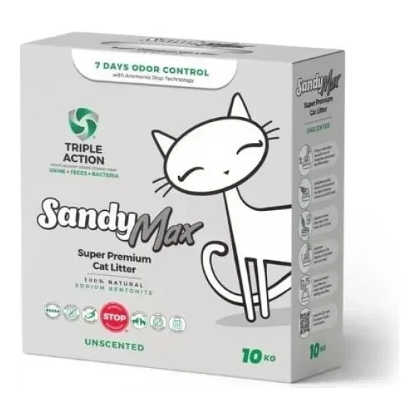 Sandy Max Triple Action Aktif Karbonlu 10 Kg Bentonit Kedi Kumu - Görsel 3